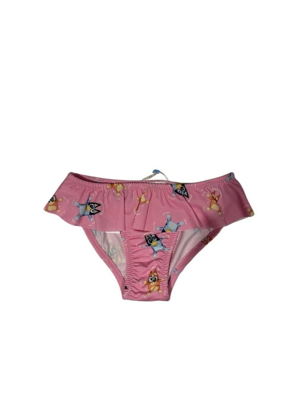 ZARA x BLUEY Pink Kids Swim Bottoms with Fun Characters & Ruffles - size 4